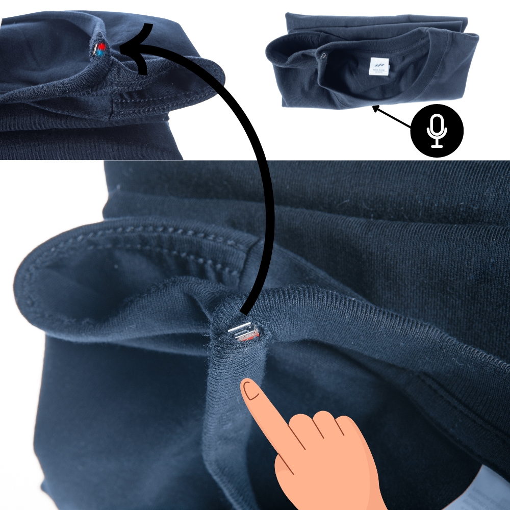 Button and Microphone Vip Pro T-Shirt Bluetooth Spy Earphone