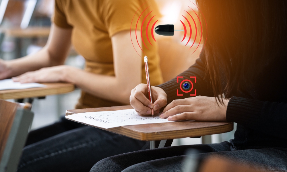 Spy Camera with Spy Earpiece for Exam
