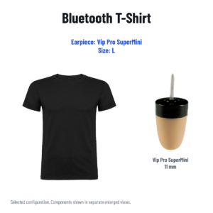 Bluetooth T-Shirt Earpiece Kit — Spy Earpiece: Vip Pro SuperMini; Size: L